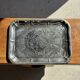Large vintage silver-plated tray with a floral design in Art Nouveau style L4