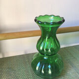 Green glass vase