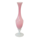 Pink opaline vase with worked white feet, 1960.