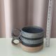 Pair of Vintage Danish Studio Pottery Mugs – Denmark Stoneware Cups – Blue