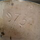 Vase signed blue modernist ceramic bottle bouhey 1973