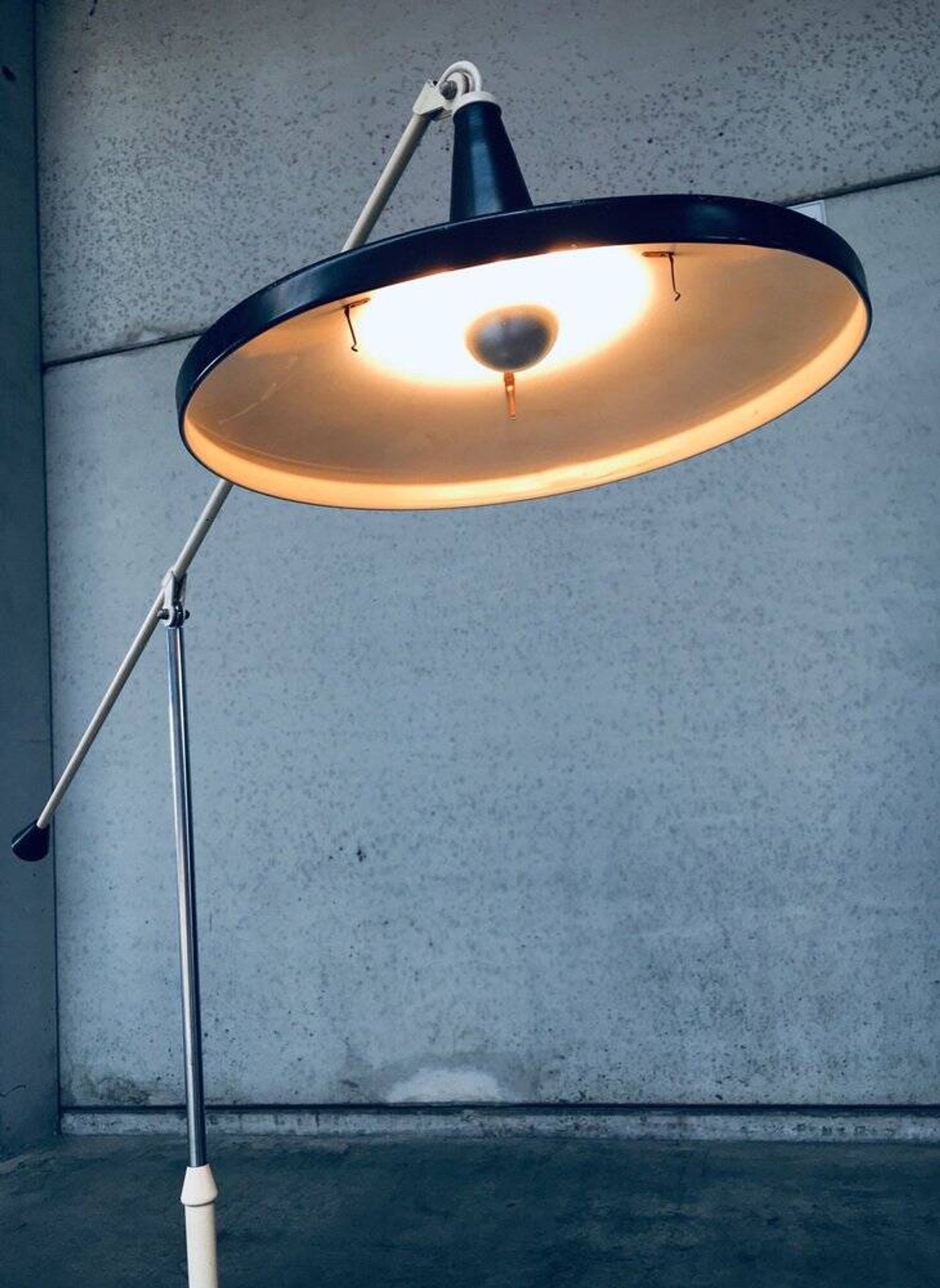 Panama Floor Lamp in Black by Wim Rietveld for Gispen, 1957