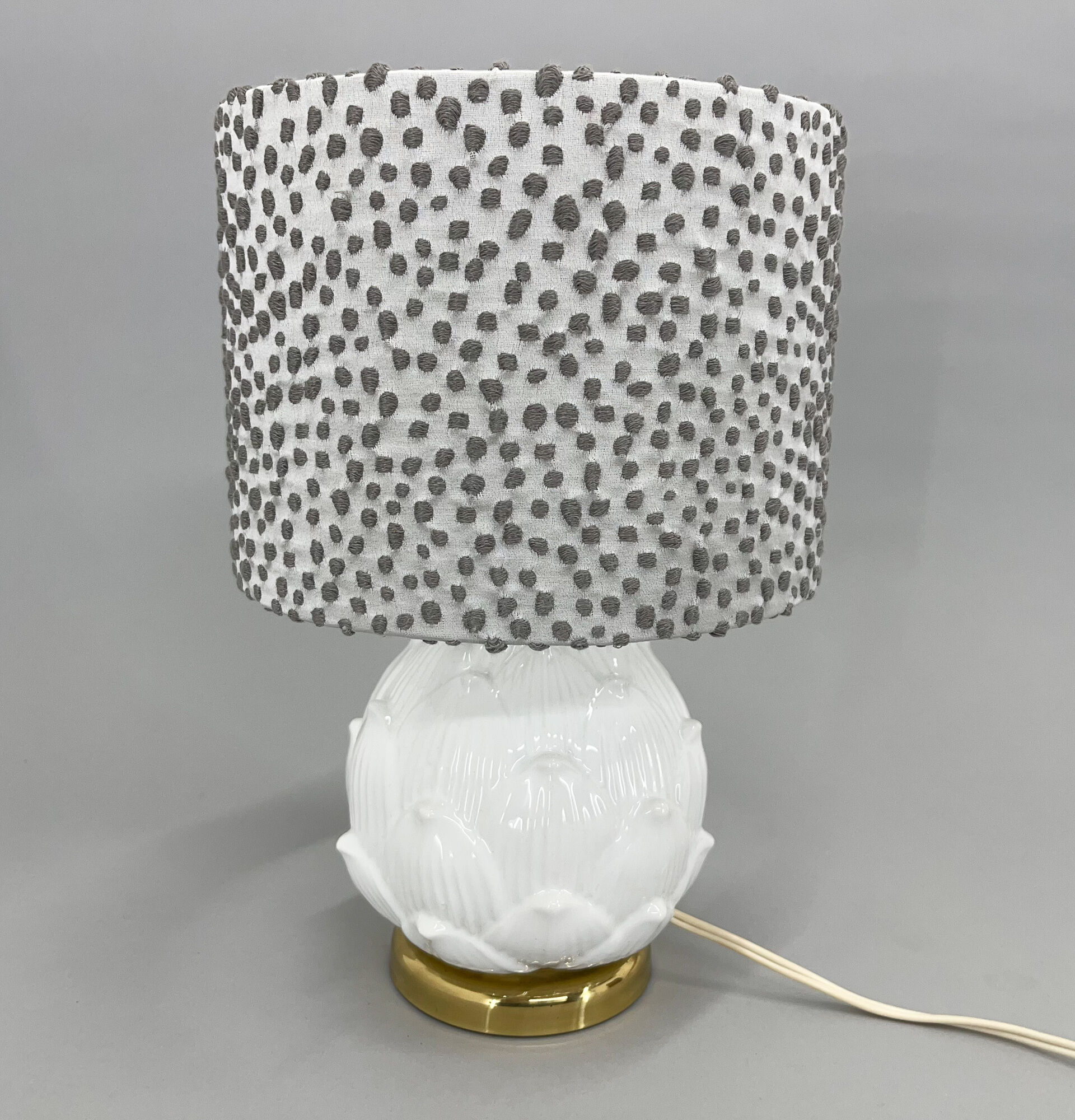 Lampe de table italienne en céramique émaillée d’artichaut du milieu du siècle