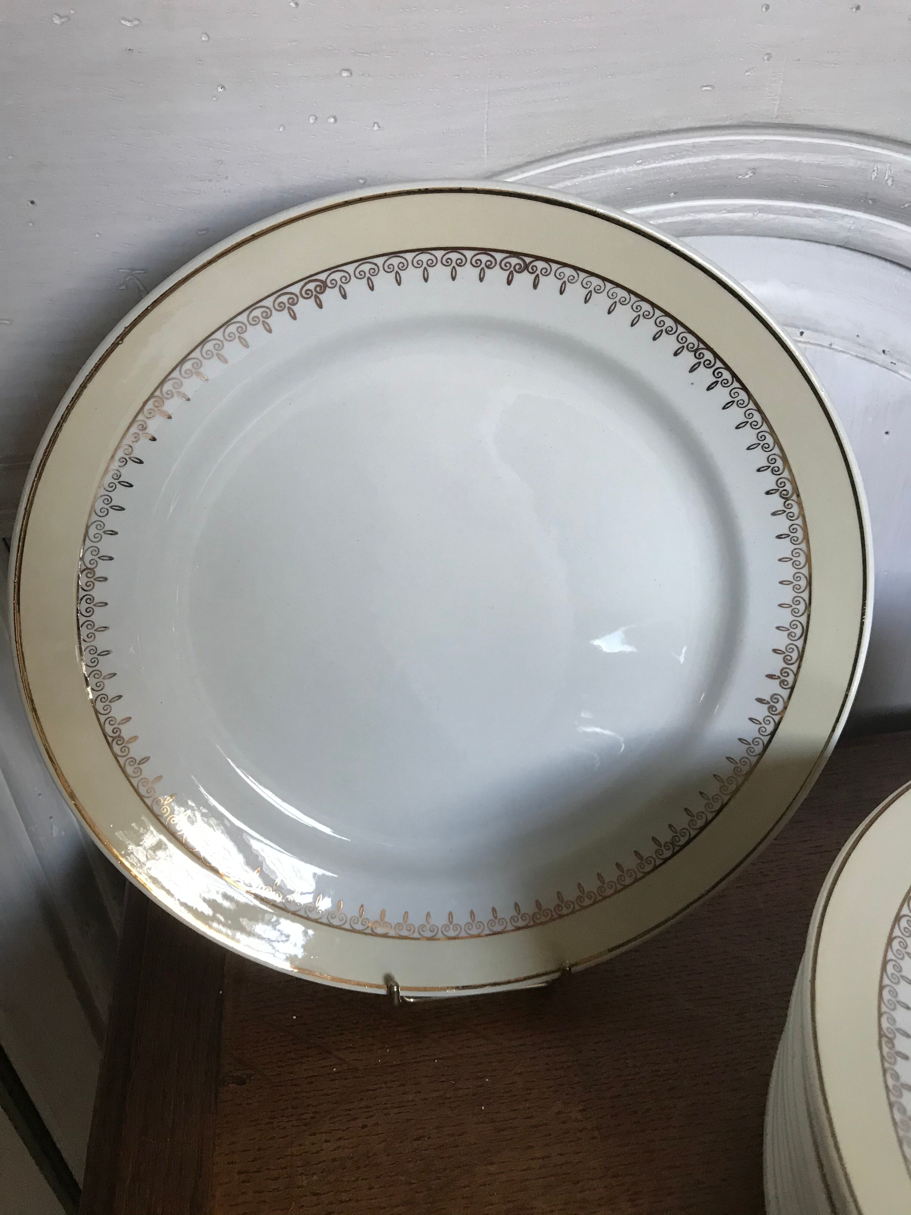 Set of 6 flat plates Lunéville