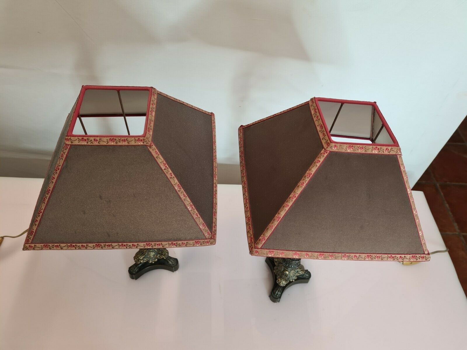 Empire style bronze table lamps