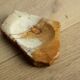 Empty pocket in orange and white marble ashtray