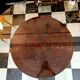 Table marqueterie de rotin vintage 1970