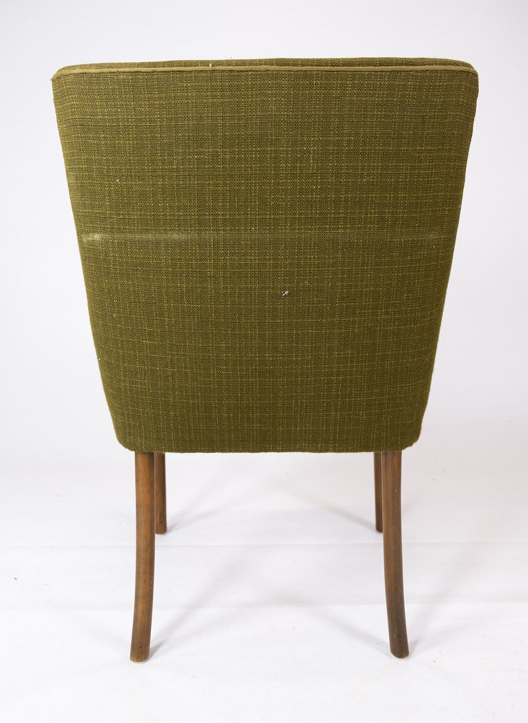 Armchair in birch and orginal dark green fabric of danish design from the 1950