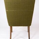 Armchair in birch and orginal dark green fabric of danish design from the 1950