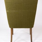 Armchair in birch and orginal dark green fabric of danish design from the 1950