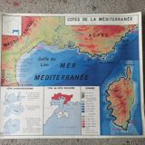 Carte scolaire vintage mdi FRANCE Méditerranée