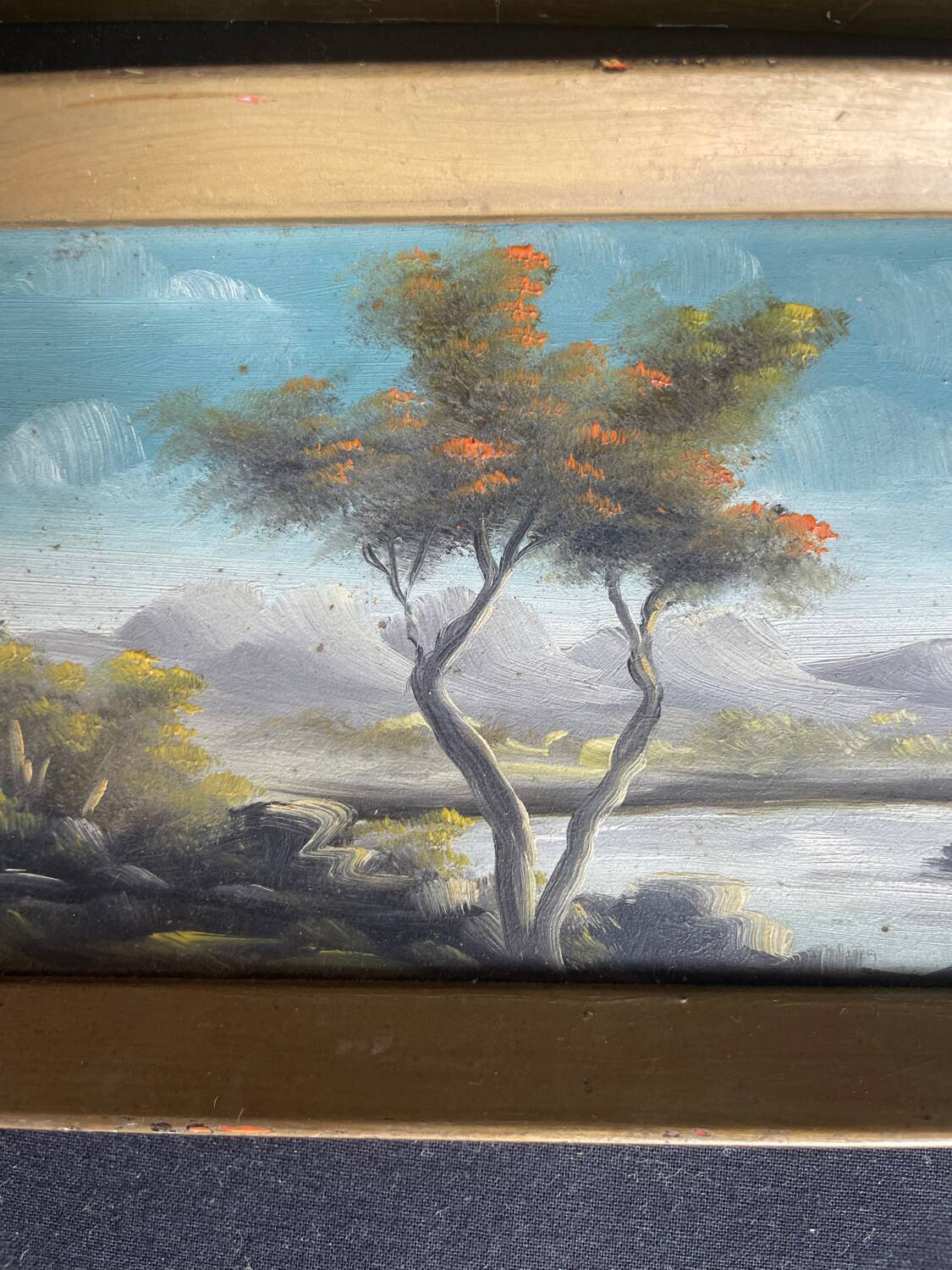 Two framed oil landscape paintings signed Campillo