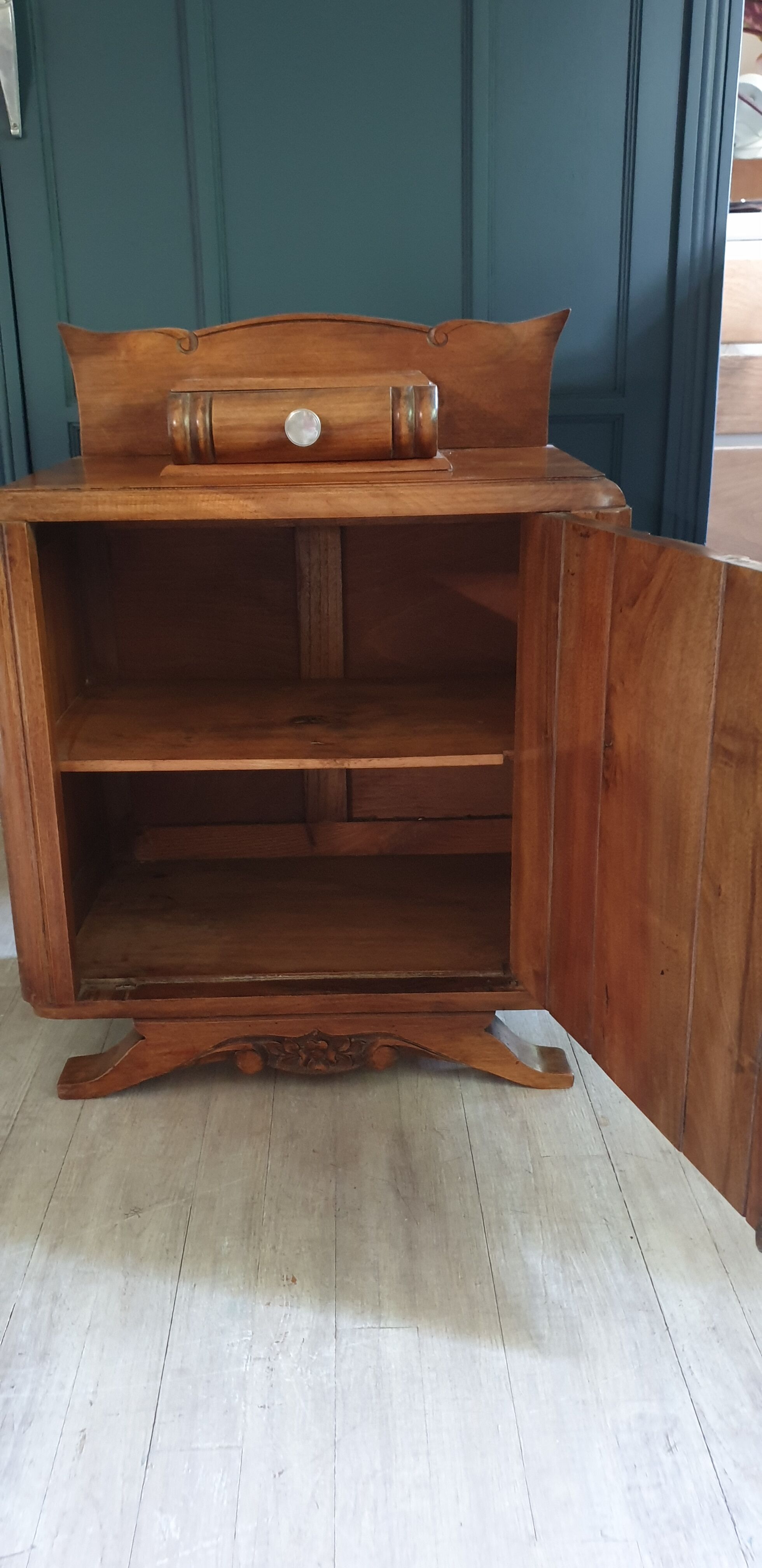 Art deco bedside in solid wood