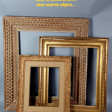 Mirror in frame art deco carved wood waxed 58x46 cm sb