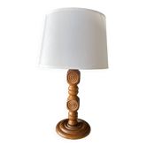 Lampe française en bois tournée moderniste
