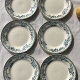 6 Flat plates Terre de Fer model Guadeloupe Debray gray blue