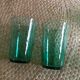 Series of 7 green glasses