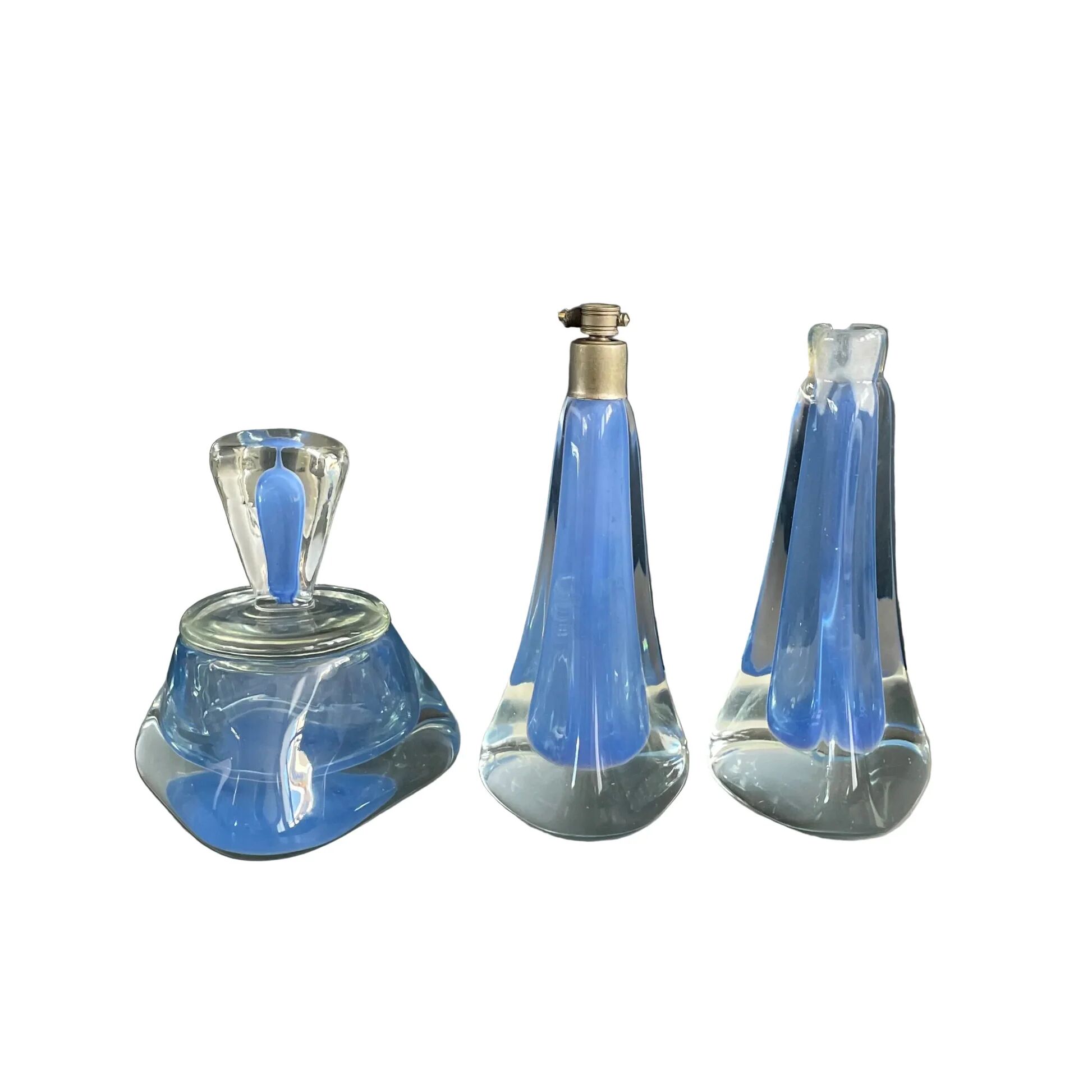 Two-coloured blown glass set