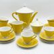 Service à café / thé vintage en porcelaine jaune safran – Salins France – 1