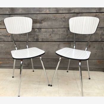 20 Chaises en formica blanc