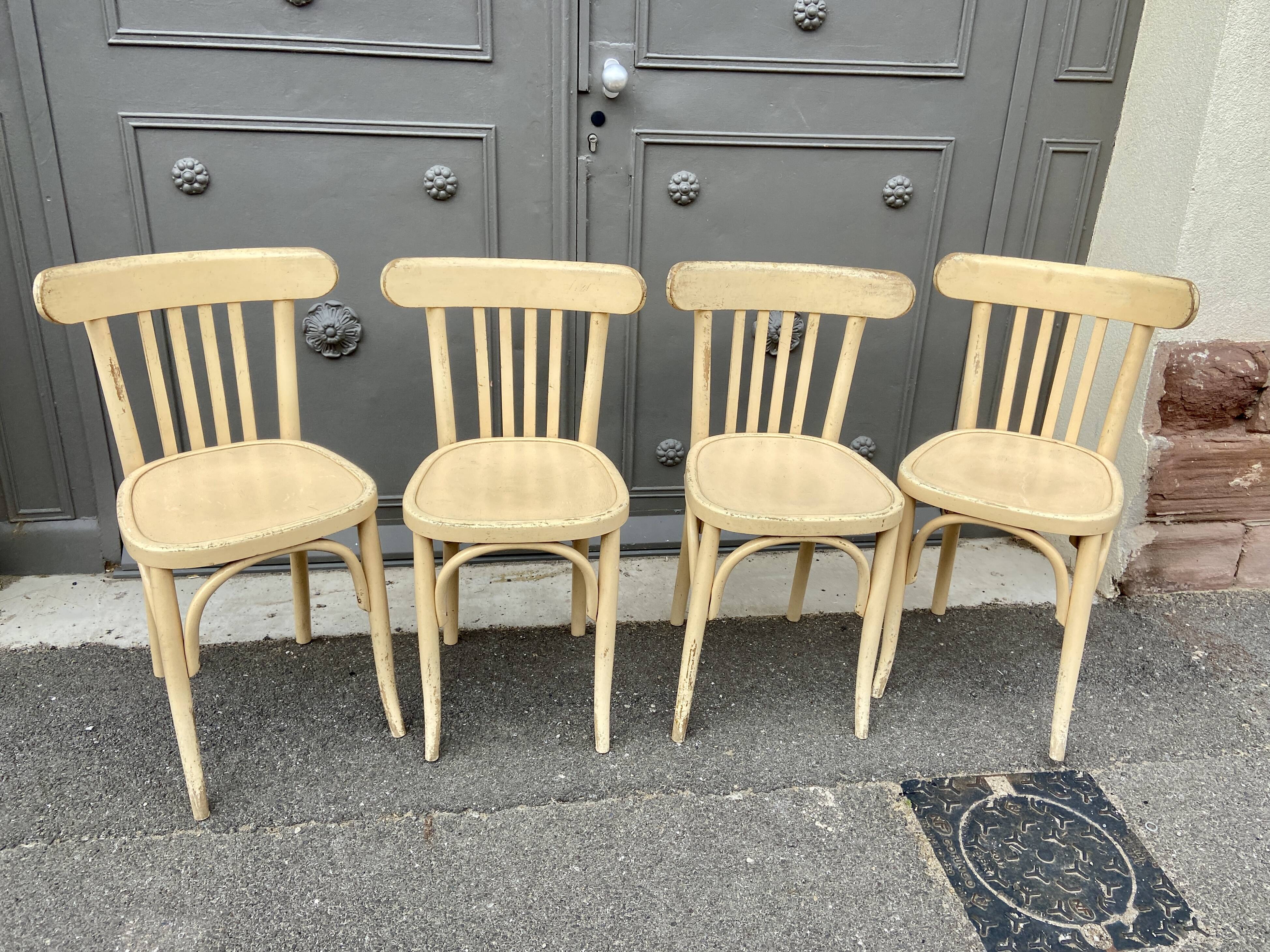 4 chairs bistro vintage coffee 1950