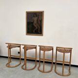 Set of 4 Allmimö stools in solid oak