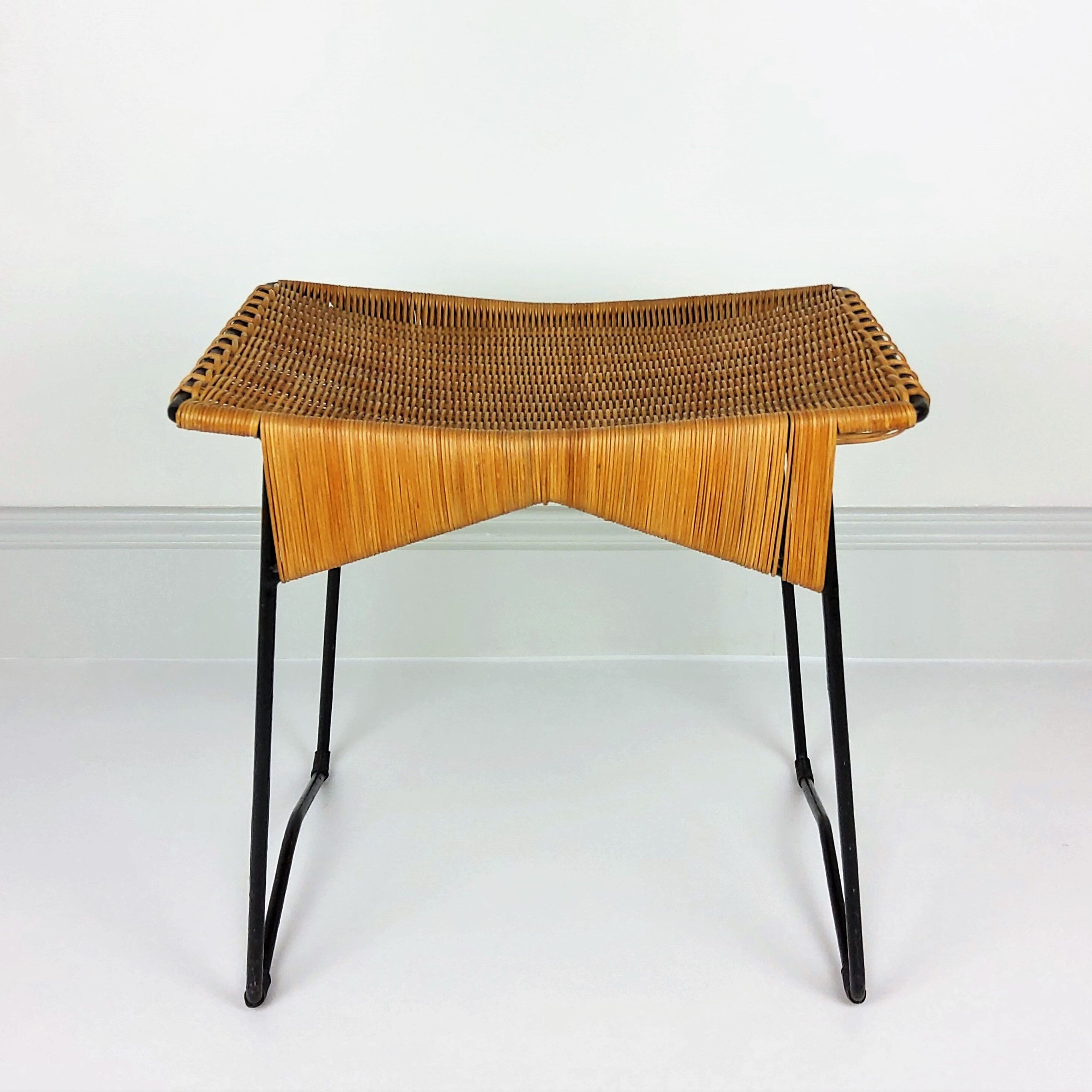 Vintage rattan and metal 1950