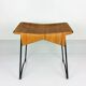 Tabouret vintage rotin et métal 1950