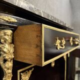 Secretary in black lacquered wood and gilded bronze