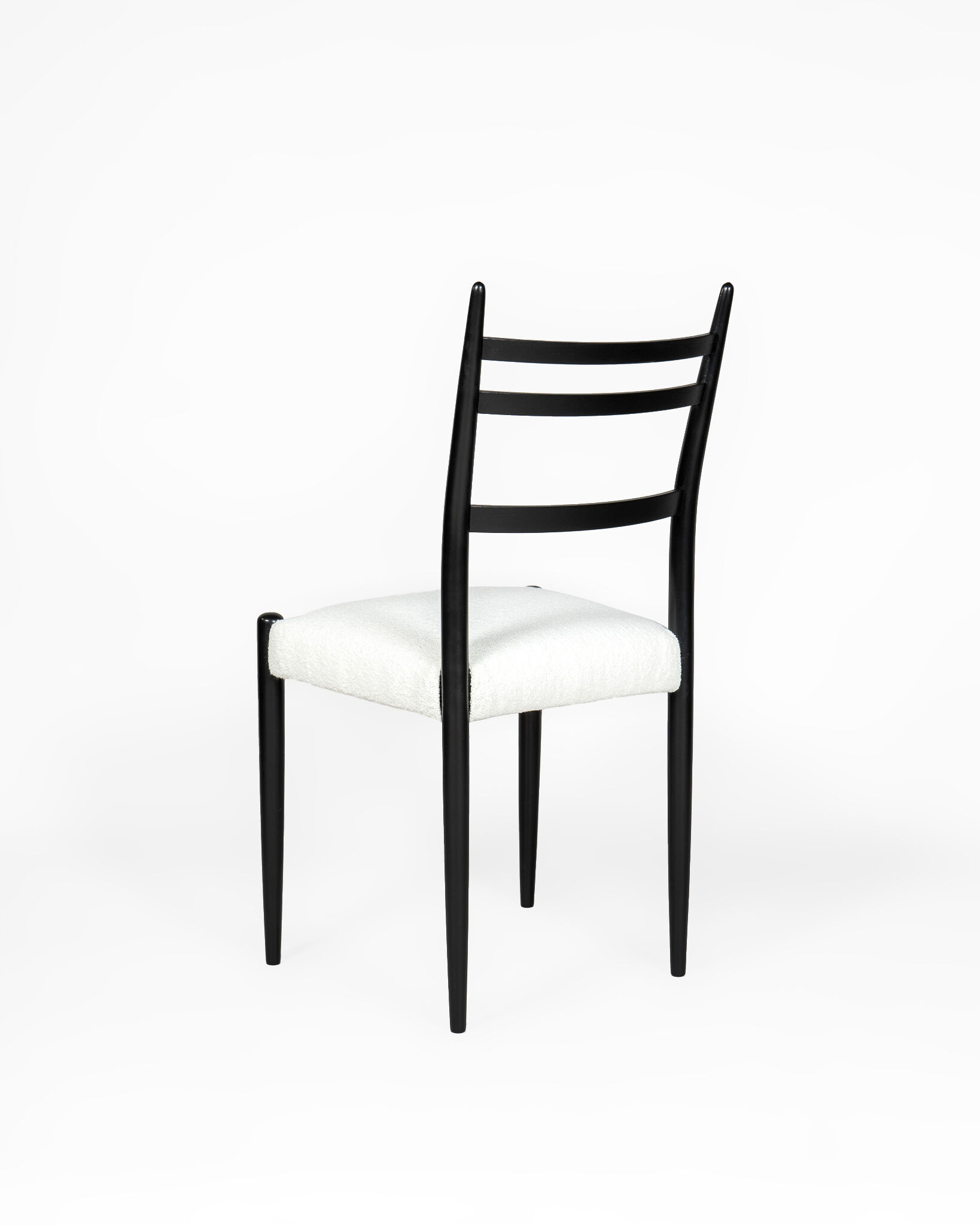 Set of 6 dining black & white bouclé chairs by D. Gomme for G Plan, 1950