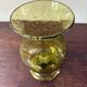 bougeoir en verre bullé vert biot années 60