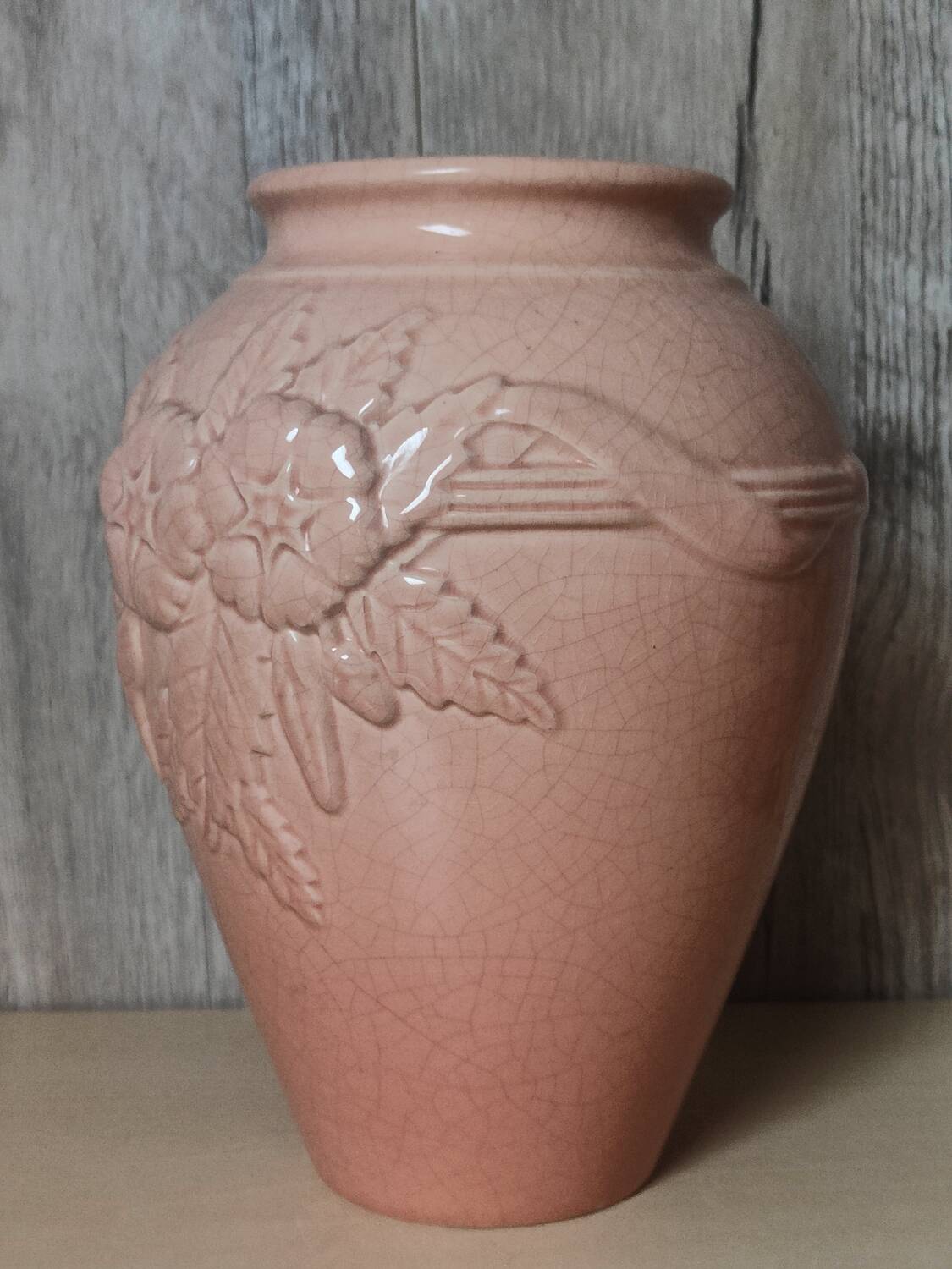 Vase craquelé rose