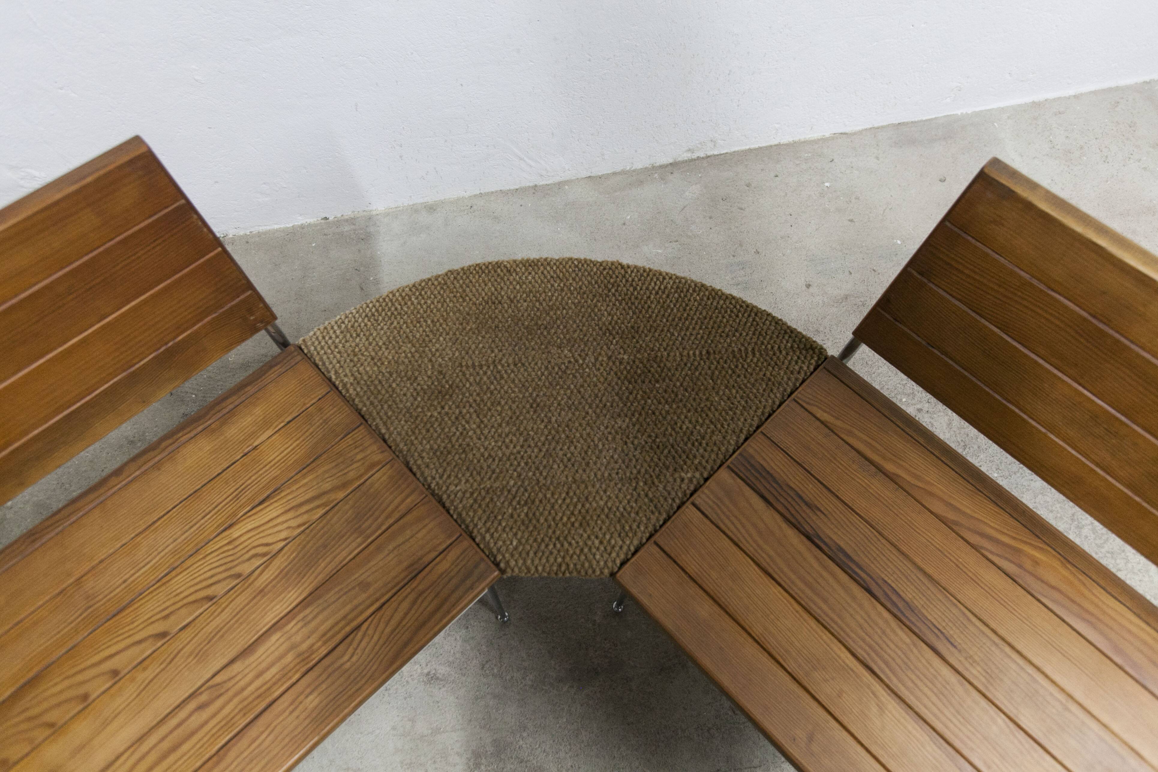 1970 wooden kitchen corner bench set