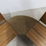 1970 wooden kitchen corner bench set