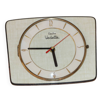 Vedette rectangular clock yellow formica
