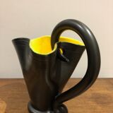 black and yellow vallauris pitcher