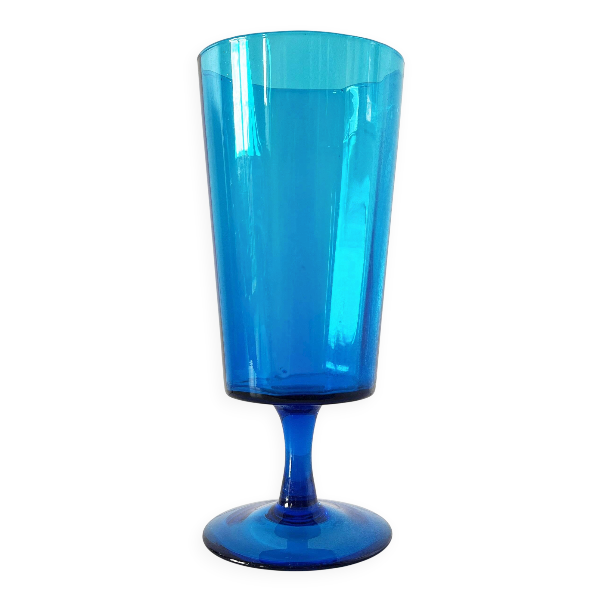 Blue pedestal vase - Italy Empoli 1960