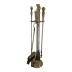 Brass fireplace servant and its 4 accessories