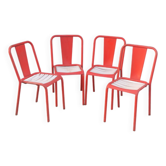 Series of 4 vintage “tolix” chairs