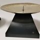 Pair of brass and metal candle holders design 70s