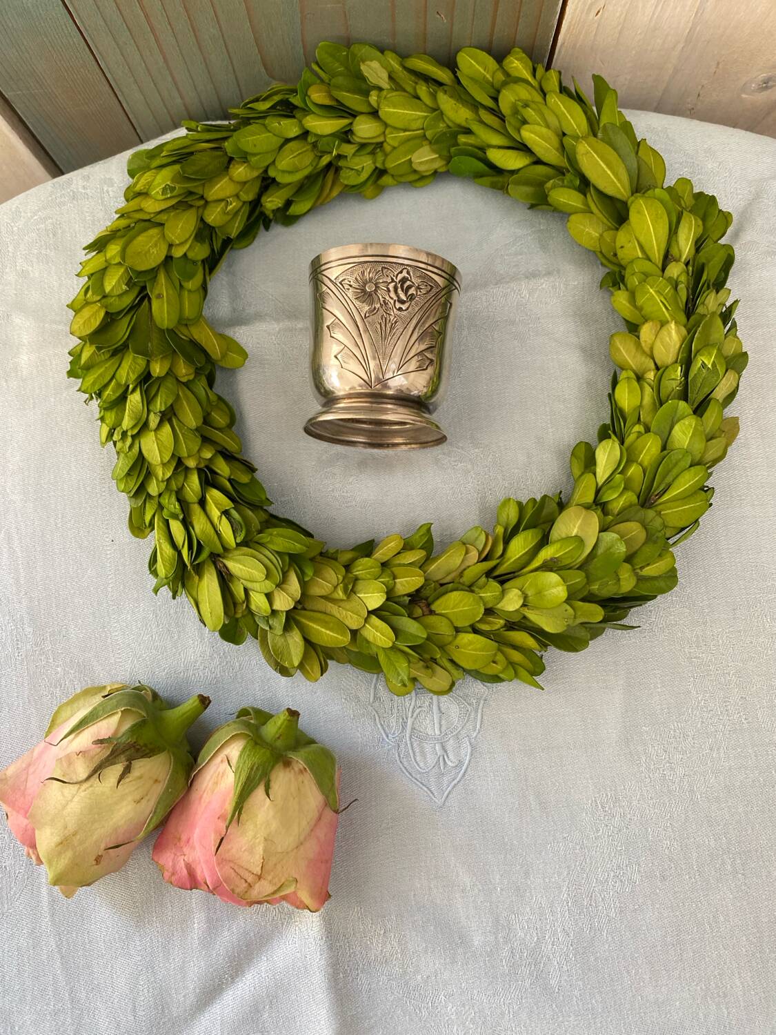 Antique silver-plated egg cup