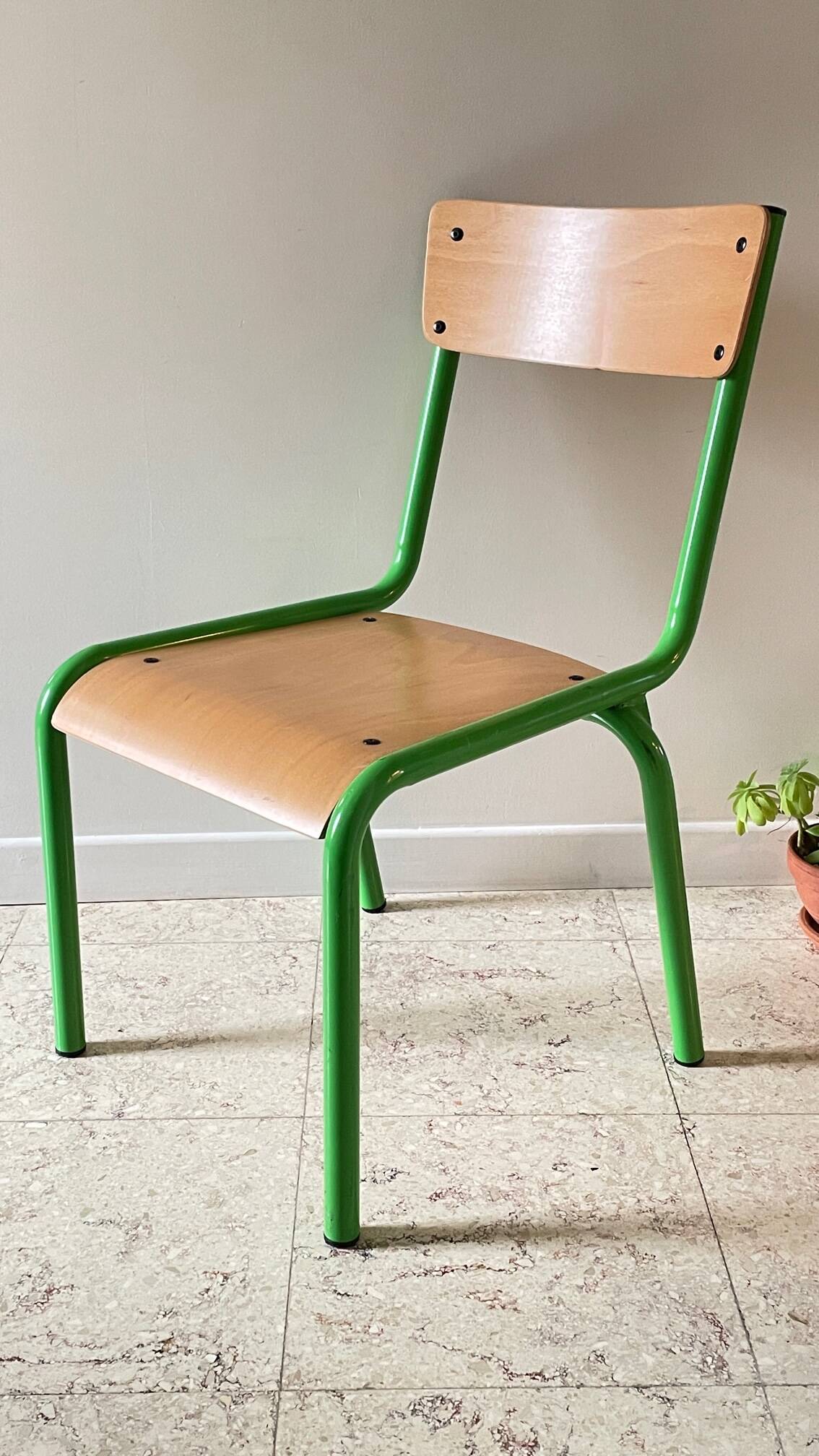 CHAISE d'Ecole pour KIDS Verte VINTAGE