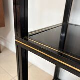 Pierre Vandel Paris shelf, black and gold, 1970s, France