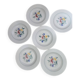 set of 6 Fabiola Digoin Sarreguemines soup plates