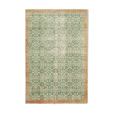 Handmade unique oriental beige carpet 207 cm x 312 cm