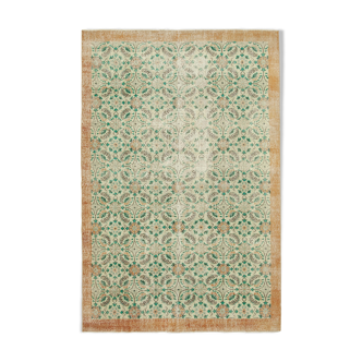 Tapis beige oriental unique fait à la main 207 cm x 312 cm