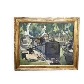 Tableau années 50 "Le canal"