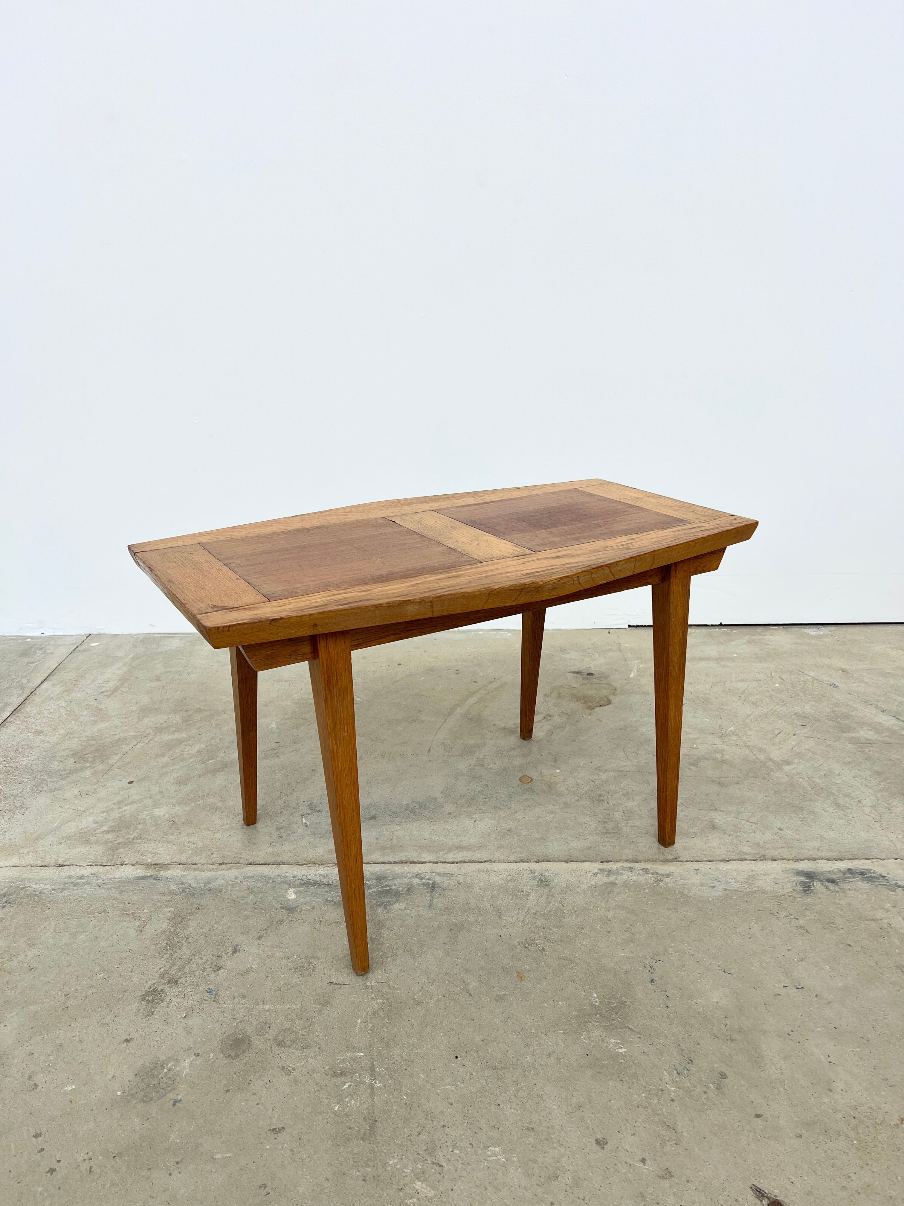 Small Coffee Table 50s – Geometric Marquetry & Compass Legs