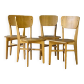 Lot de 4 chaises style Prouvé "Recontruction" - réedition 1980 -
