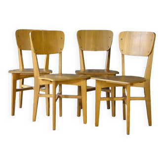 Set of 4 Prouvé "Recontruction" style chairs - reissued 1980 -